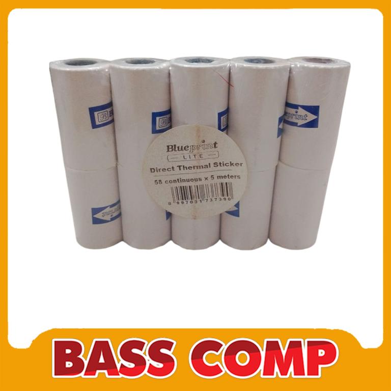 BLUEPRINT DIRECT THERMAL STIKER 58 CONTINUOUS X 5M #1