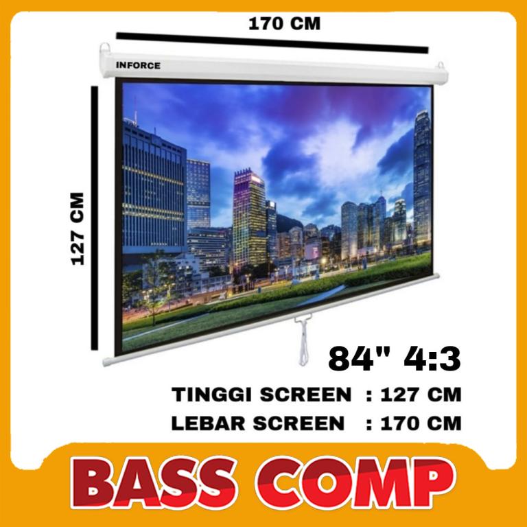 WALL 84" SCREEN LAYAR PROYEKTOR 4:3 #1