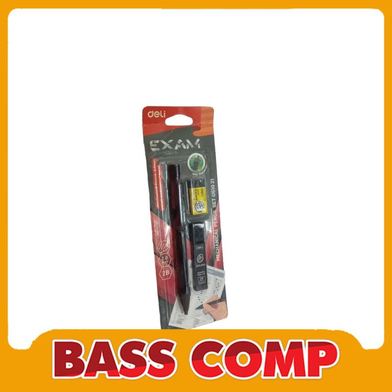 PENSIL MEKANIK DELI EXAM 2B 2.0 MM SET REFILL DAN PENGHAPUS #2