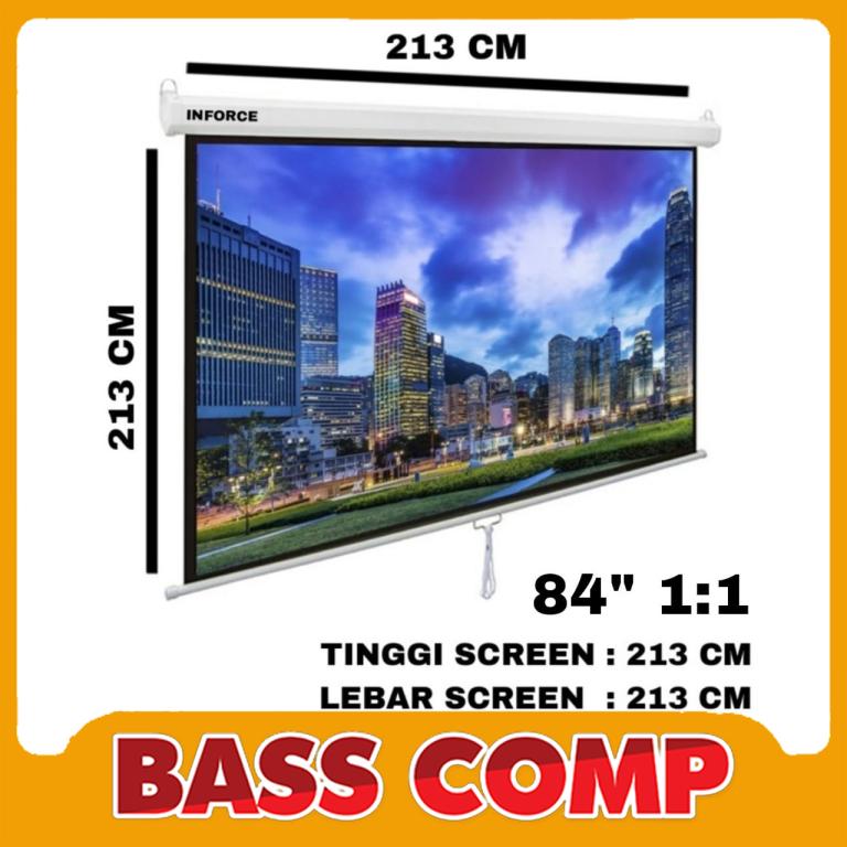 WALL 84" SCREEN LAYAR PROYEKTOR 1:1 #1