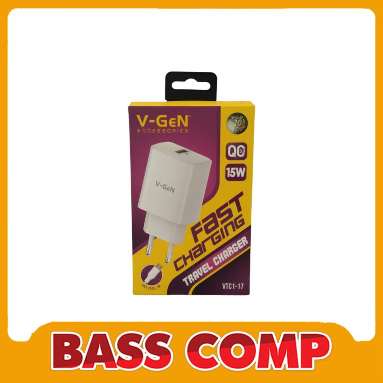 VGEN VTC1-17 TRAVEL CHARGER 1 PORT FAST CHARGING 15W #1
